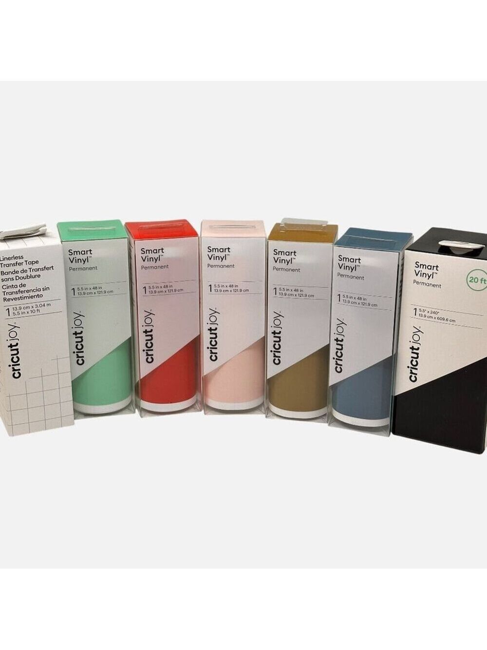 Cricut Joy Smart Vinyl Permanent Bundle 7 Rolls Multicolored Transfer Tape